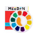 MEEDEN 12-Well Round Porcelain Paint Palette