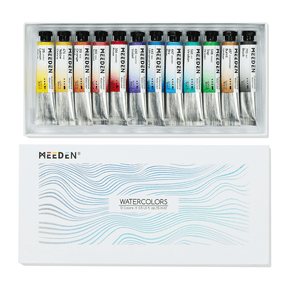MEEDEN Artist Grade Watercolor Paint Set – 12 Colors x 15ml Tubes