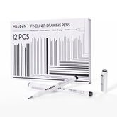 MEEDEN Micro Fineliner Drawing Pens: 12-Size Fine Liner Pen Set