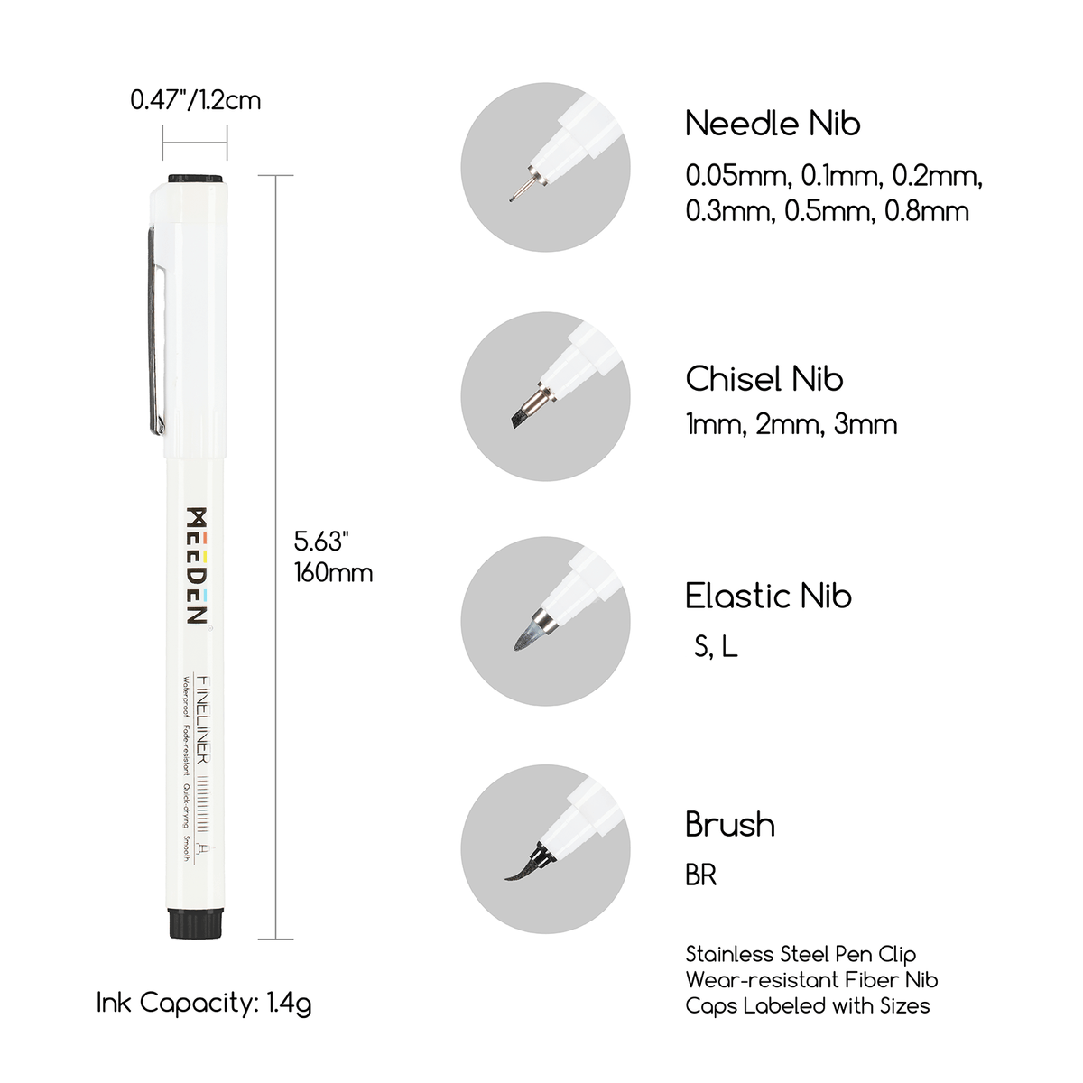 MEEDEN Micro Fineliner Drawing Pens: 12-Size Fine Liner Pen Set