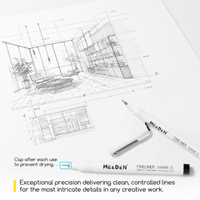 MEEDEN Micro Fineliner Drawing Pens: 12-Size Fine Liner Pen Set
