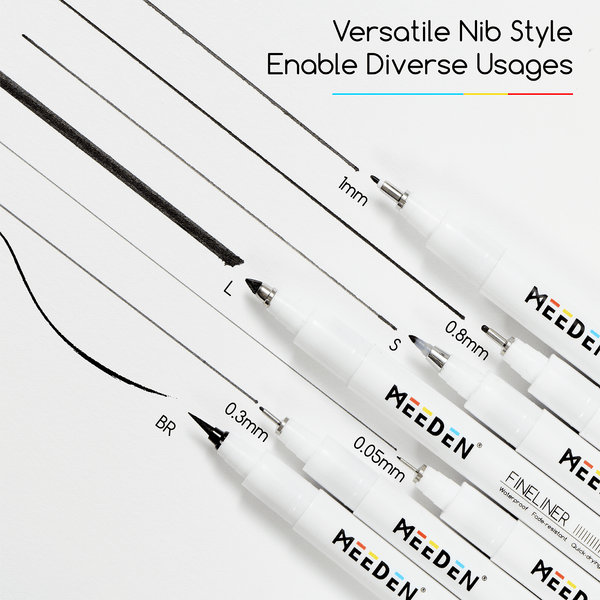 MEEDEN Micro Fineliner Drawing Pens: 12-Size Fine Liner Pen Set