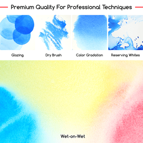 MEEDEN Artist Grade Watercolor Paint Set – 12 Colors x 15ml Tubes