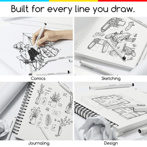 MEEDEN Micro Fineliner Drawing Pens: 12-Size Fine Liner Pen Set