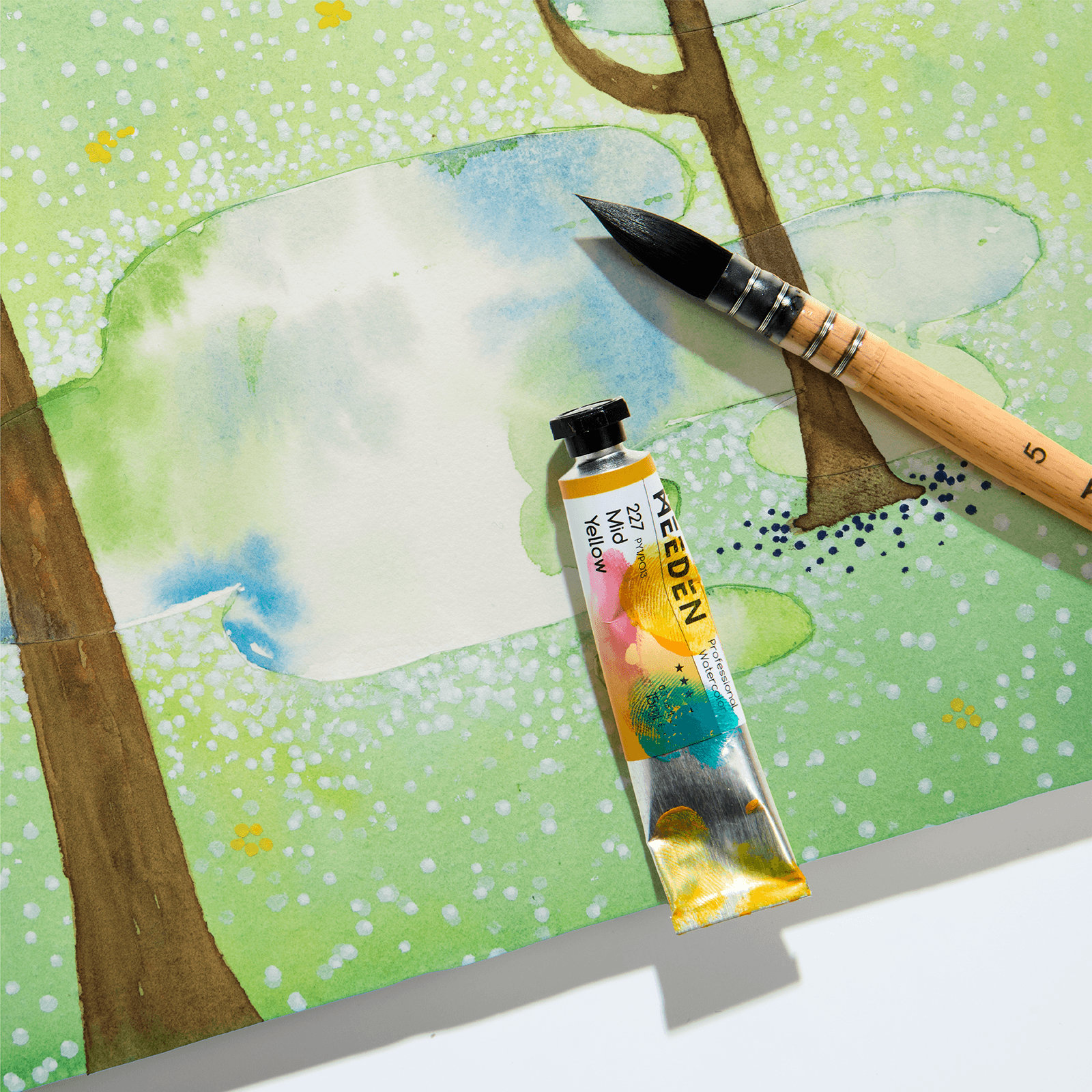 MEEDEN Artist Grade Watercolor Paint Set – 12 Colors x 15ml Tubes