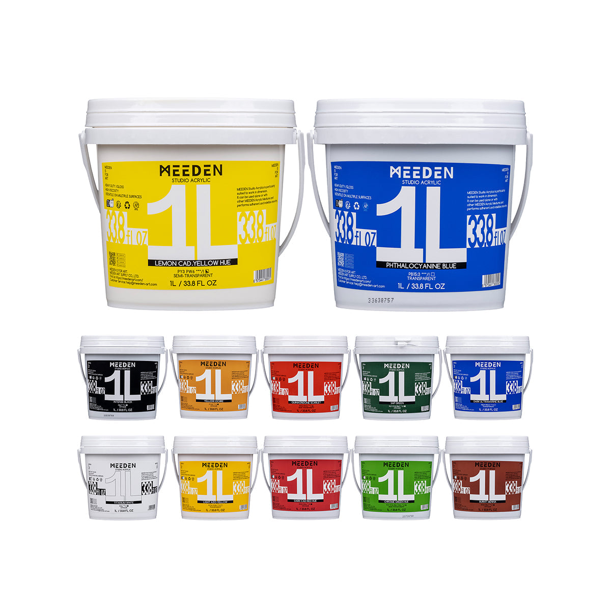 MEEDEN Studio Acrylic Paint, 24  Available, 1 L / 33.8 oz Colors