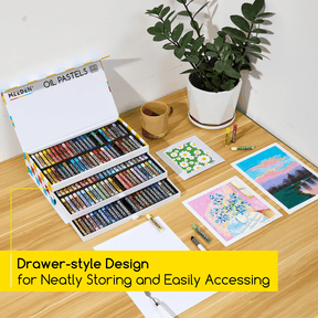 MEEDEN Soft Oil Pastels Set, 144 Vibrant Colors