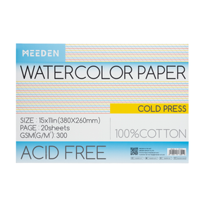 MEEDEN 100% Cotton Watercolor Paper Pad – Cold Press, Hot Press & Rough
