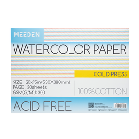 MEEDEN 100% Cotton Watercolor Paper Pad – Cold Press, Hot Press & Rough