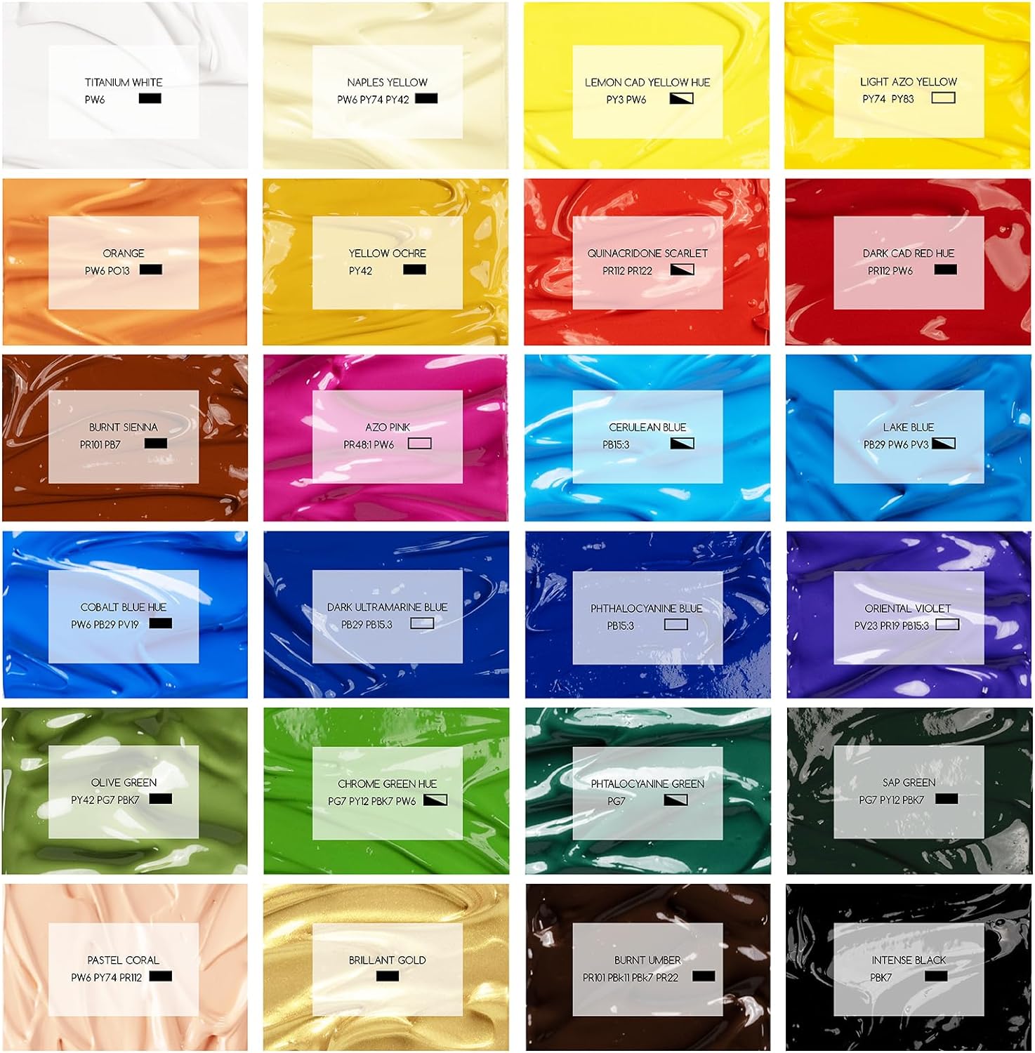 MEEDEN Studio Heavy Body Acrylic Paint – 1L (33.8 oz), 24 Colors