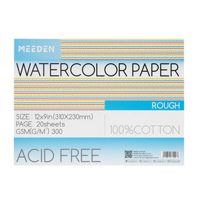 MEEDEN 100% Cotton Watercolor Paper Pad – Cold Press, Hot Press & Rough