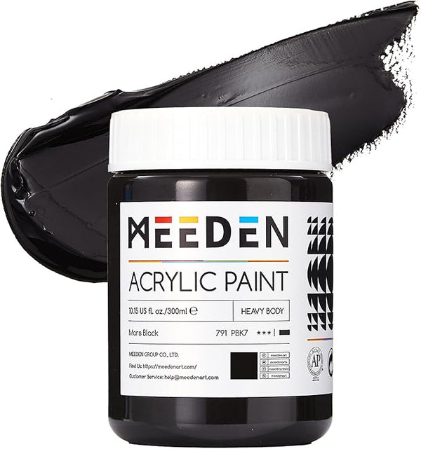 MEEDEN Mars Black Heavy Body Acrylic Paint – 300ml / 10oz