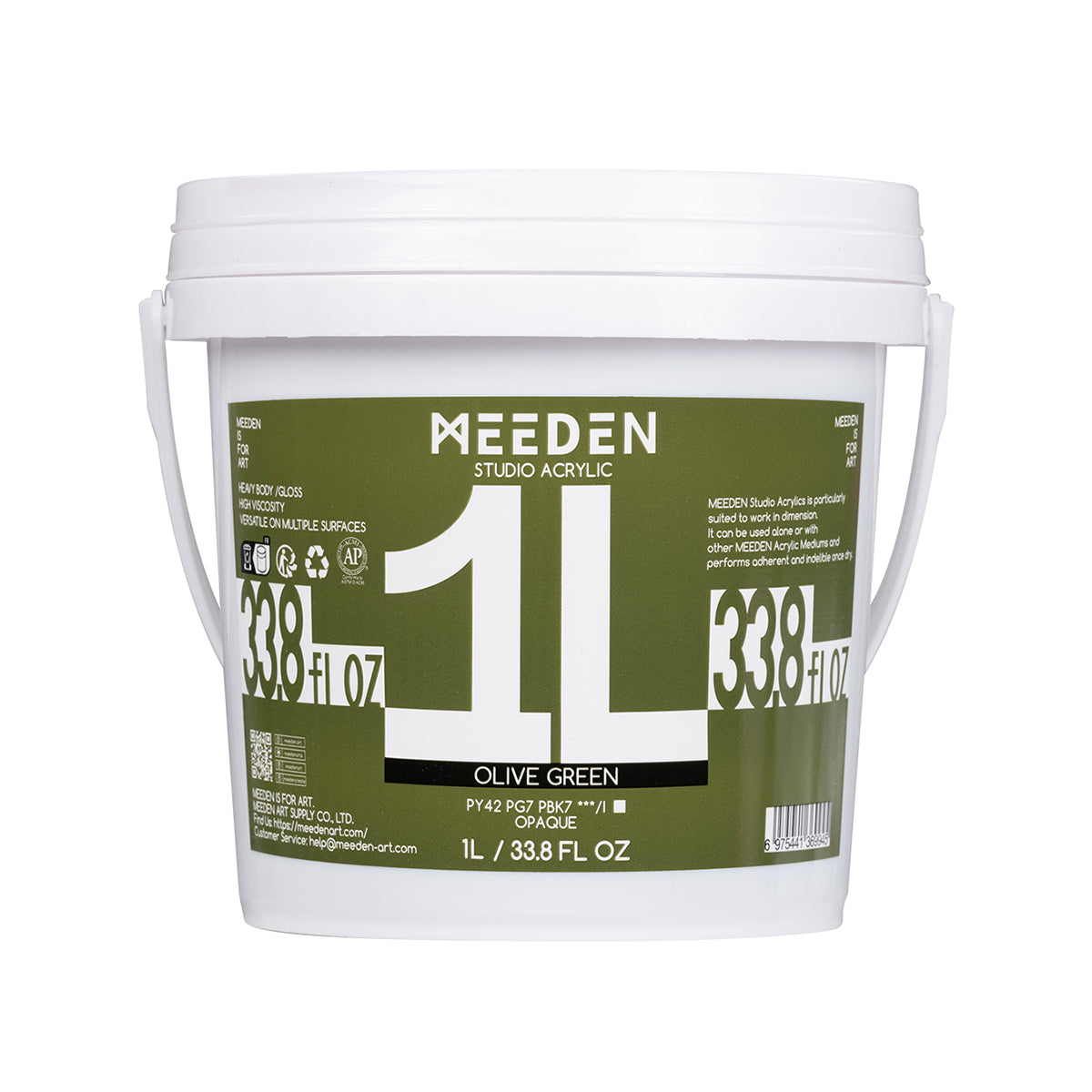MEEDEN Studio Heavy Body Acrylic Paint – 1L (33.8 oz), 24 Colors