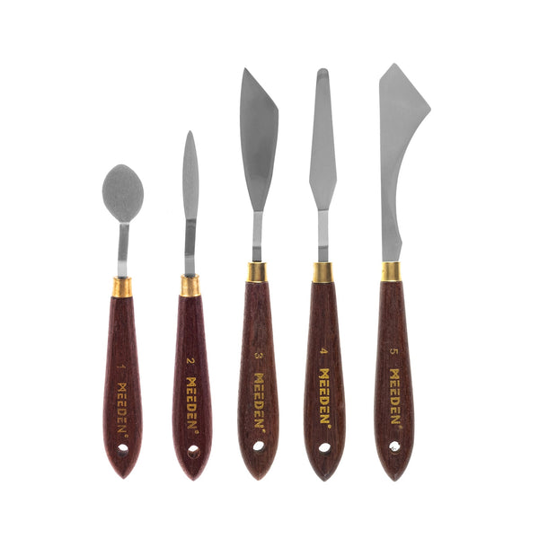 MEEDEN Stainless Steel Palette Knife Set - 5 Pieces for Painting & Mixing
