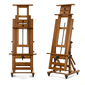 MEEDEN Deluxe Studio Large Rocker Crank Heavy Duty Artist Easel-Light Walnut-DHJ-12