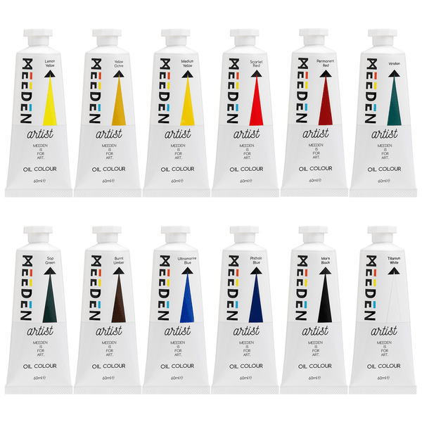 MEEDEN Artist Grade Oil Paint - 60ml/2oz, 12 Tubes