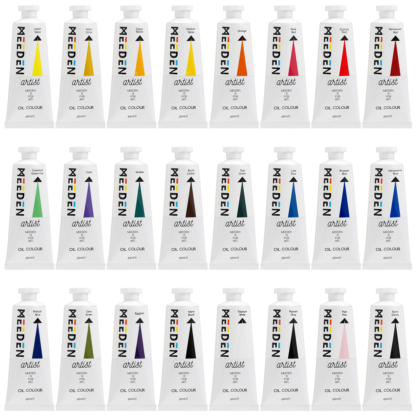 MEEDEN Artist Grade Oil Paint - 60ml/2oz, 24 Tubes