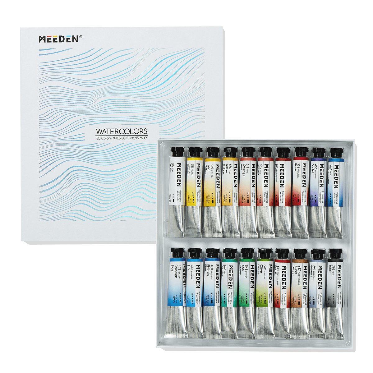 MEEDEN Professinal Watercolor Paint Set: 20 x 15ml (0.5 oz)
