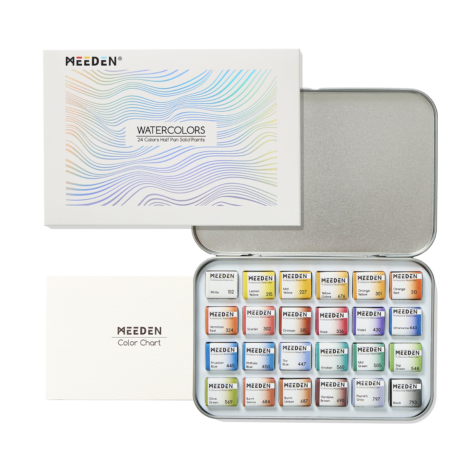 MEEDEN Professinal Watercolor Paint Set: 24 Colors Semi