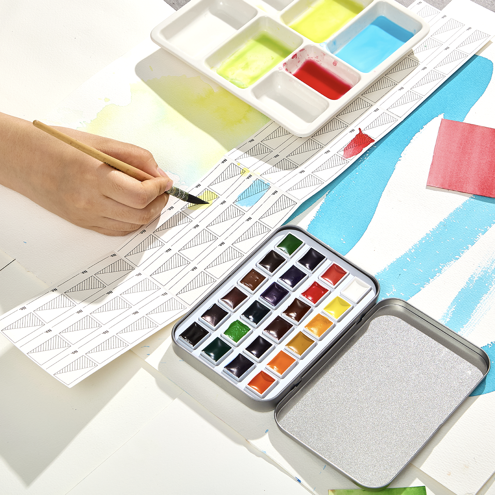 MEEDEN Professinal Watercolor Paint Set: 24 Colors Semi