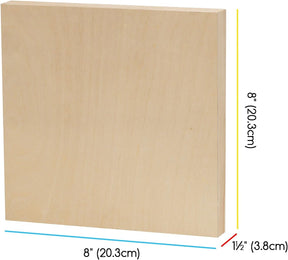MEEDEN Artist Birch Wood Canvas Board, 1-1/2” Deep, 8x8 Inch, 4 Packs