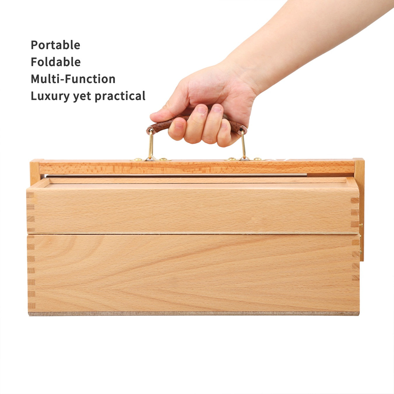 Wooden Art Supply Storage Box-HBX-7