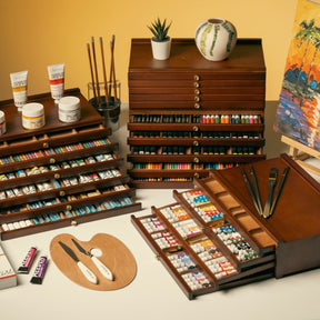 MEEDEN 4-Drawer Art Supply Storage Box, Walnut Color