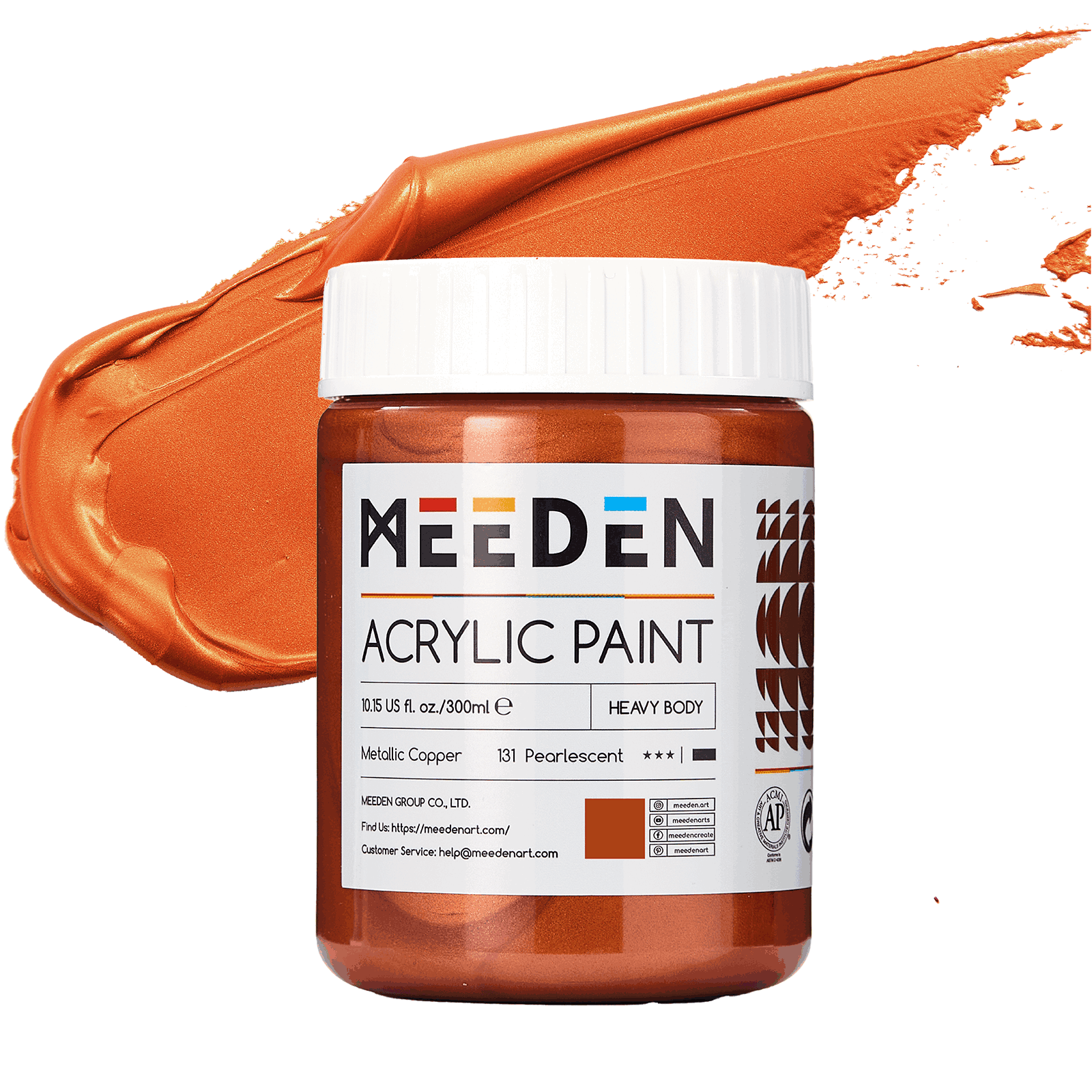 MEEDEN Heavy Body Metallic Acrylic Paint Set, 3 x 300ml