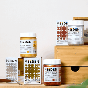 MEEDEN Heavy Body Metallic Acrylic Paint Set, 3 x 300ml
