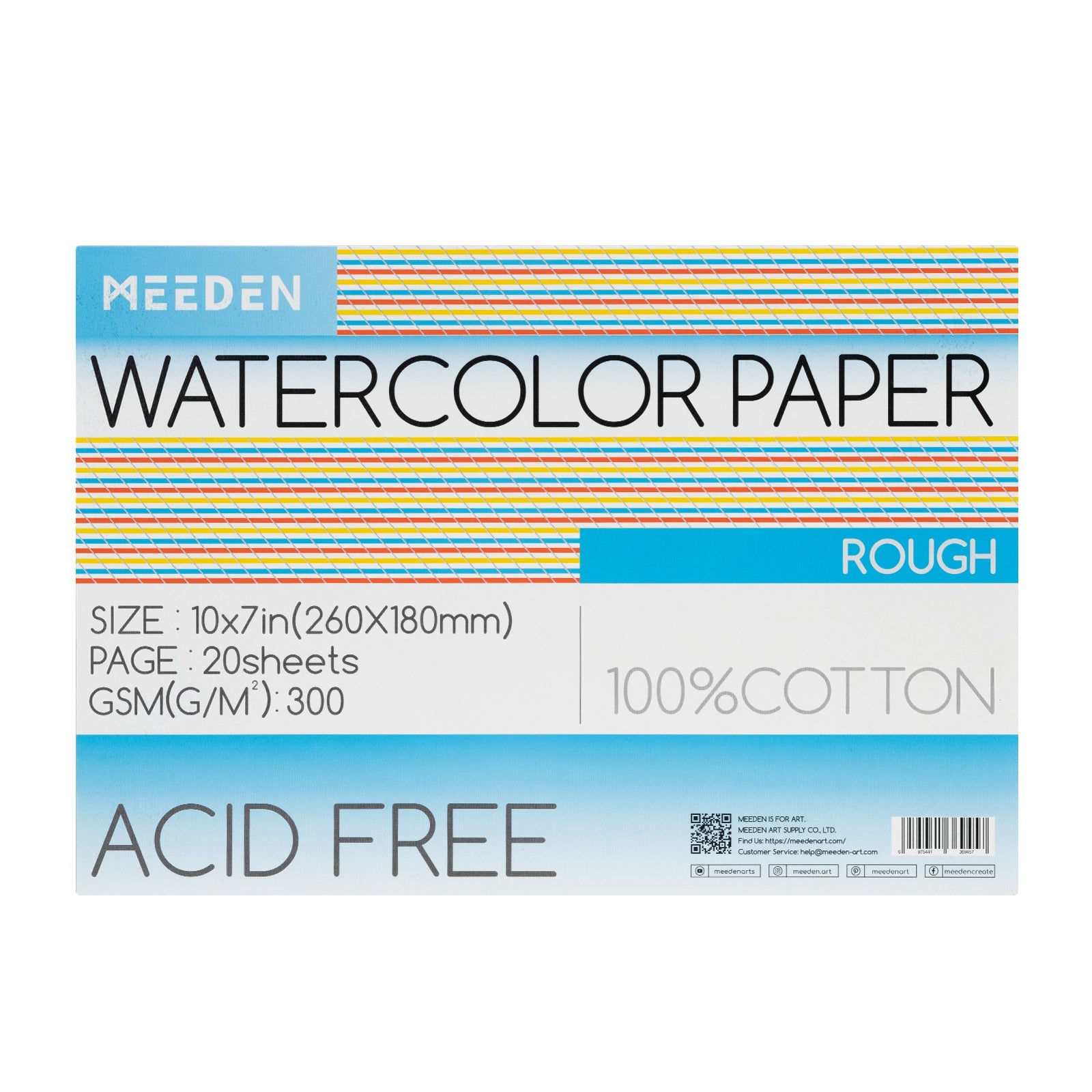 MEEDEN 100% Cotton Watercolor Paper Pad – Cold Press, Hot Press & Rough