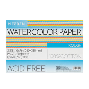 MEEDEN 100% Cotton Watercolor Paper Pad – Cold Press, Hot Press & Rough