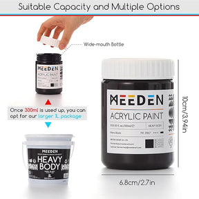 MEEDEN Mars Black Acrylic Paint: 300ml/ 10oz-PTA-1078-791
