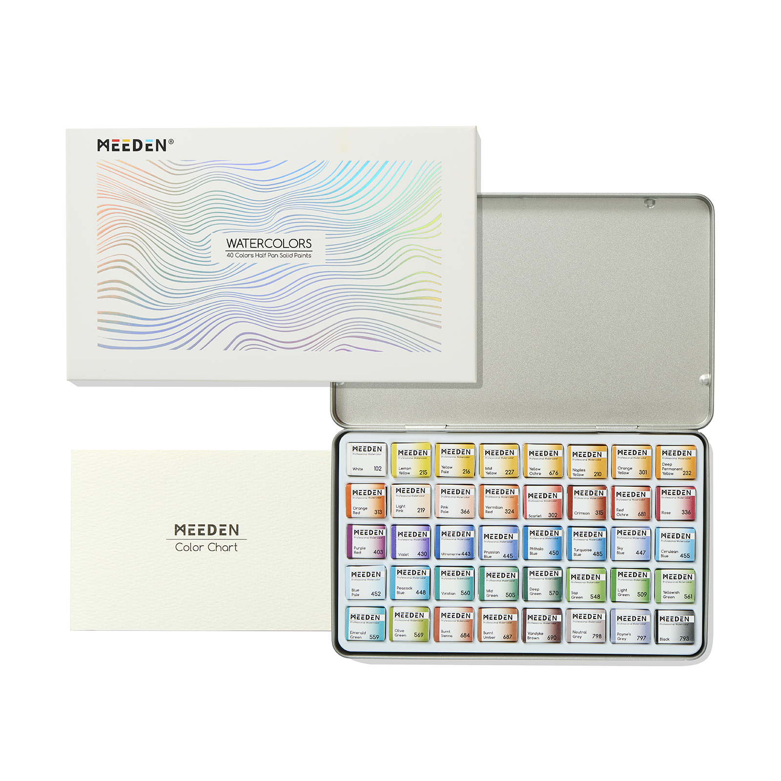 MEEDEN Professinal Watercolor Paint Set: 40 Colors Semi