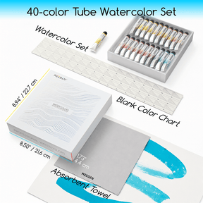 MEEDEN Artist Grade Watercolor Paint Set – 40 Colors x 15ml Tubes
