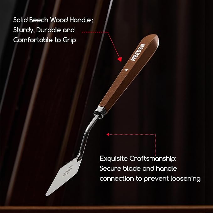 MEEDEN 6-Piece Artist Palette Knife Set with Stainless Steel Blades