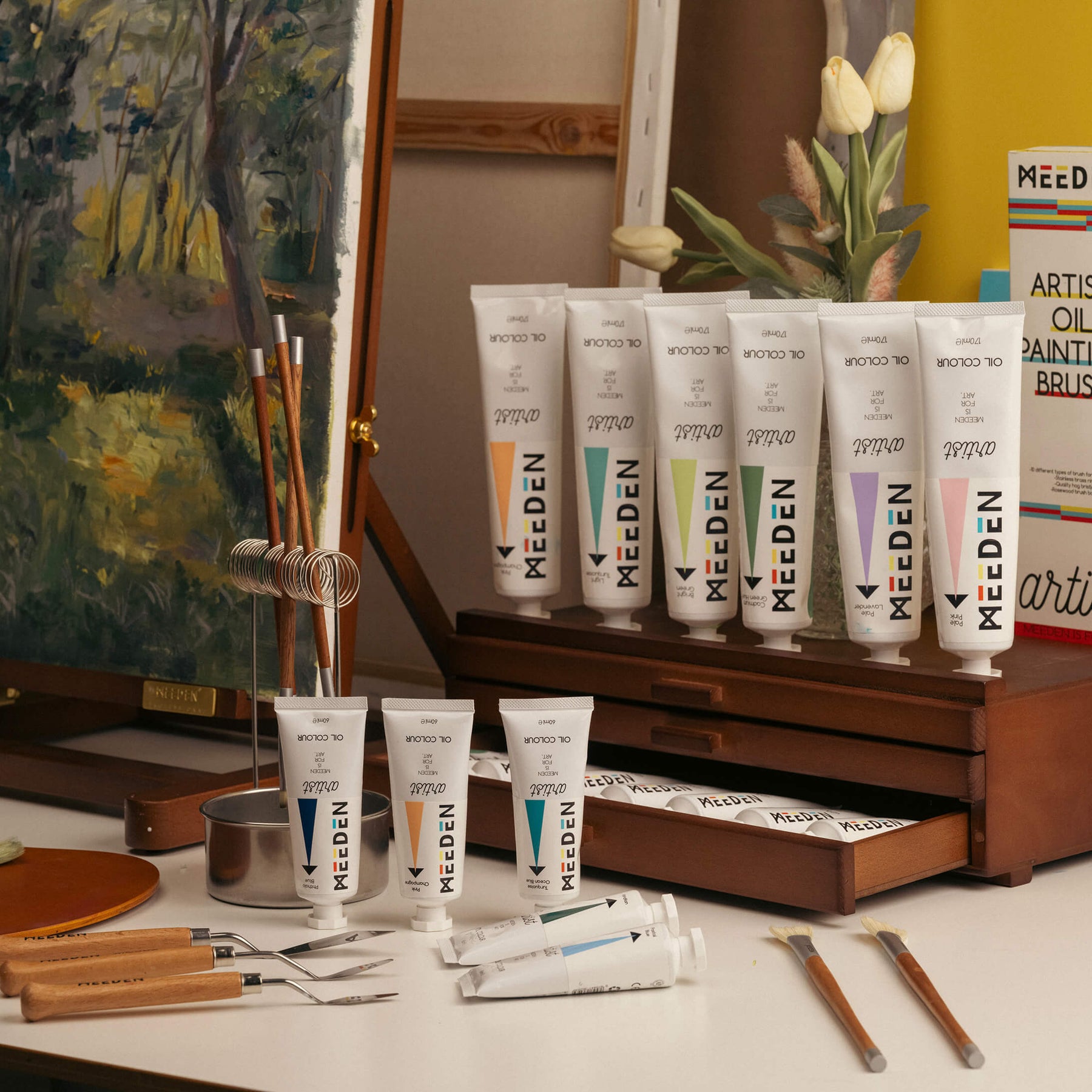 MEEDEN Artist Grade Oil Paint - 60ml/2oz, 24 Tubes