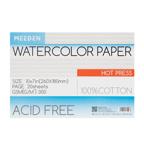 MEEDEN 100% Cotton Watercolor Paper Pad – Cold Press, Hot Press & Rough