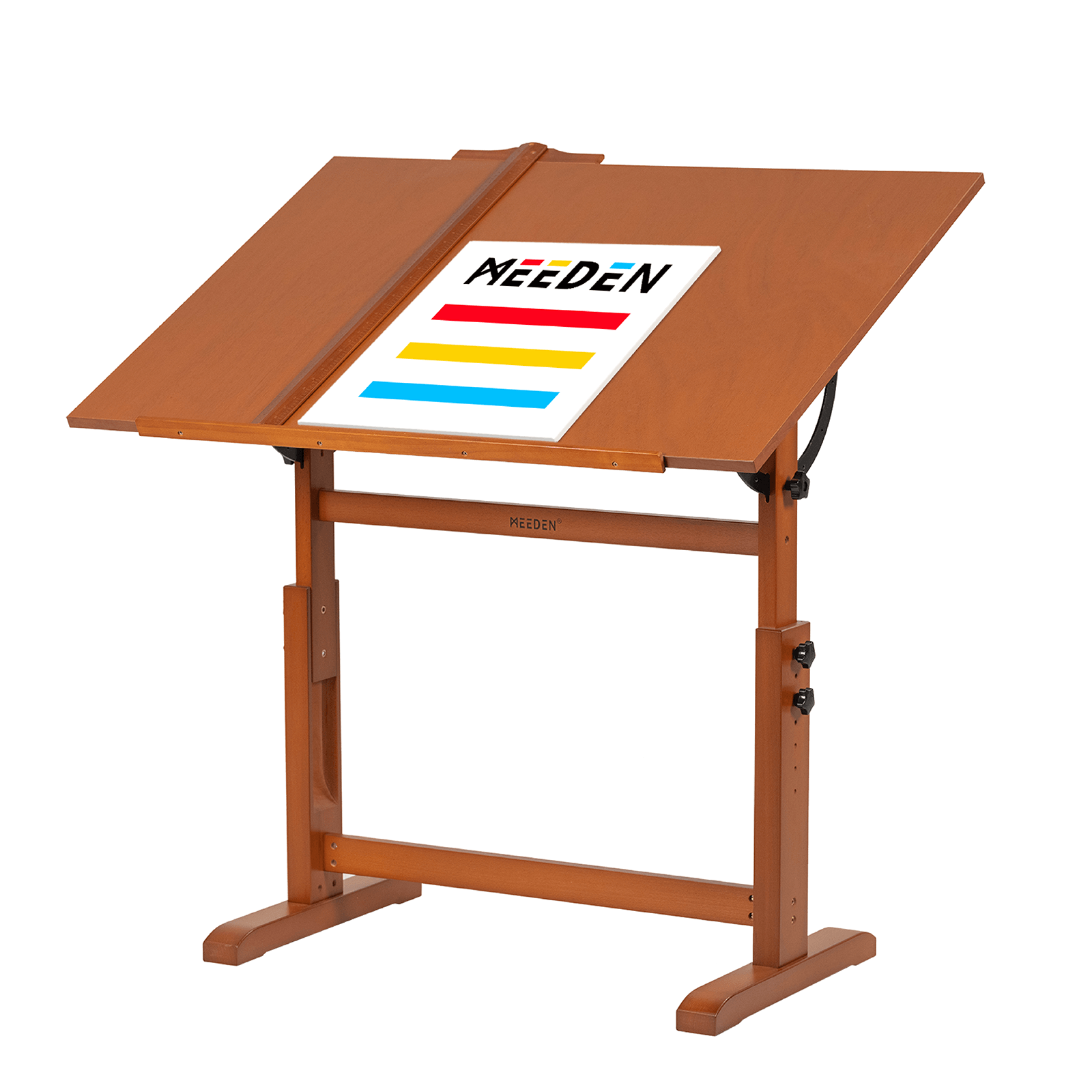 MEEDEN Extra Large Wood Drafting Table, Light Walnut-XSZ-4-M