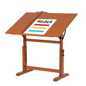 MEEDEN Extra Large Wood Drafting Table, Light Walnut-XSZ-4-M