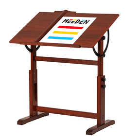 MEEDEN Vintage Adjustable Wooden Drafting Table , Dark Walnut-XSZ-4