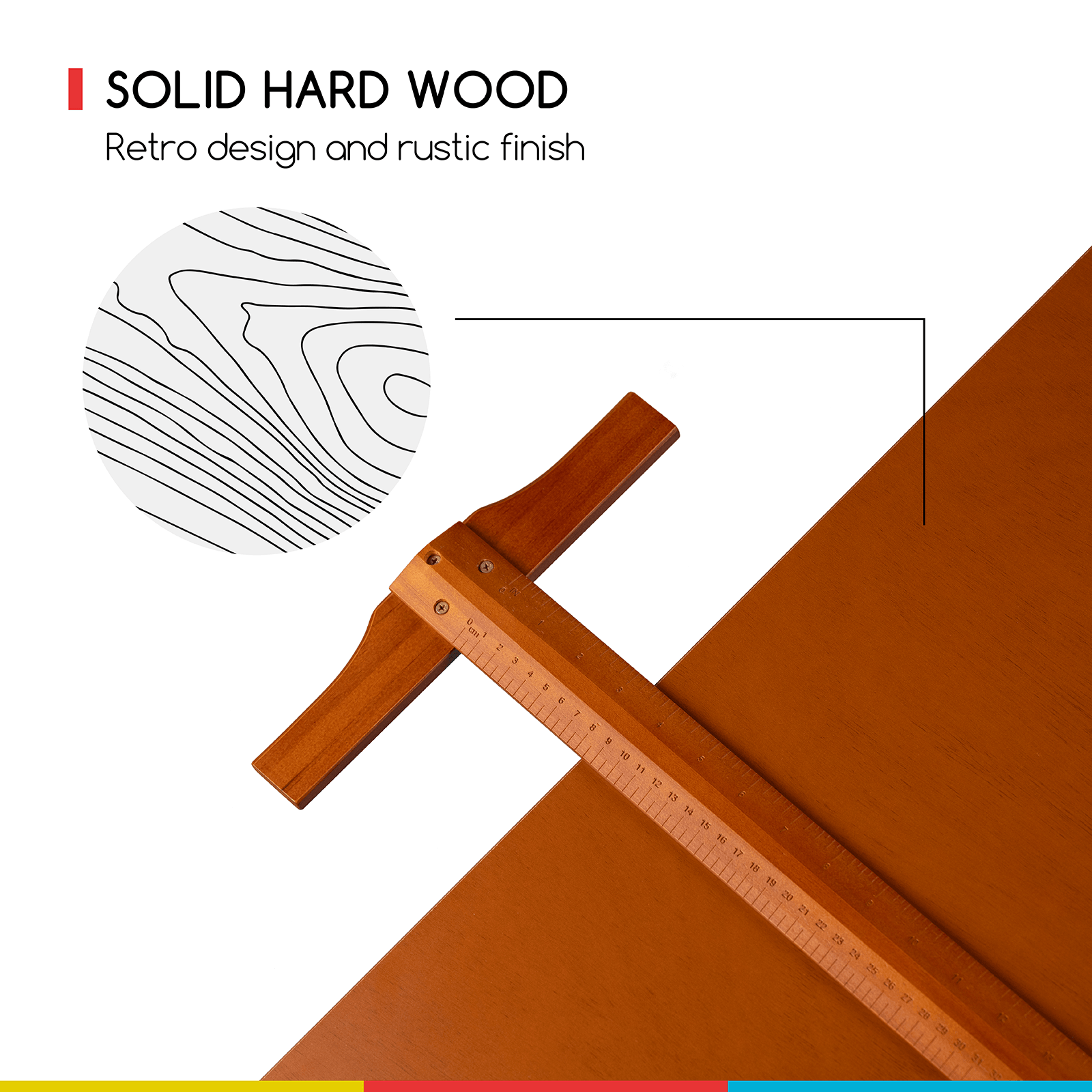 MEEDEN Extra Large Wood Drafting Table, Light Walnut-XSZ-4-M