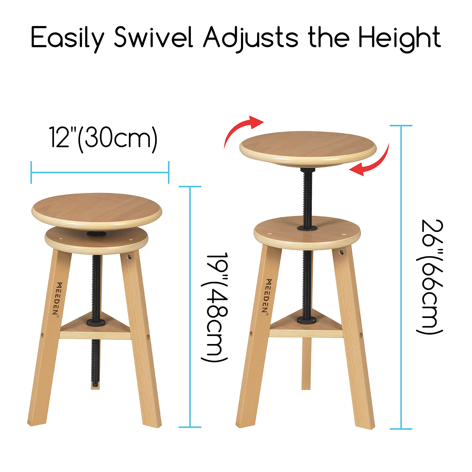MEEDEN Adjustable Wooden Drafting Table & Stool Set, White-XSZ-5