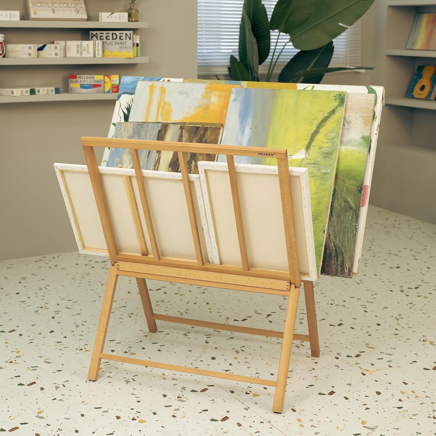 MEEDEN Folding Print Rack Natural Wood -Large