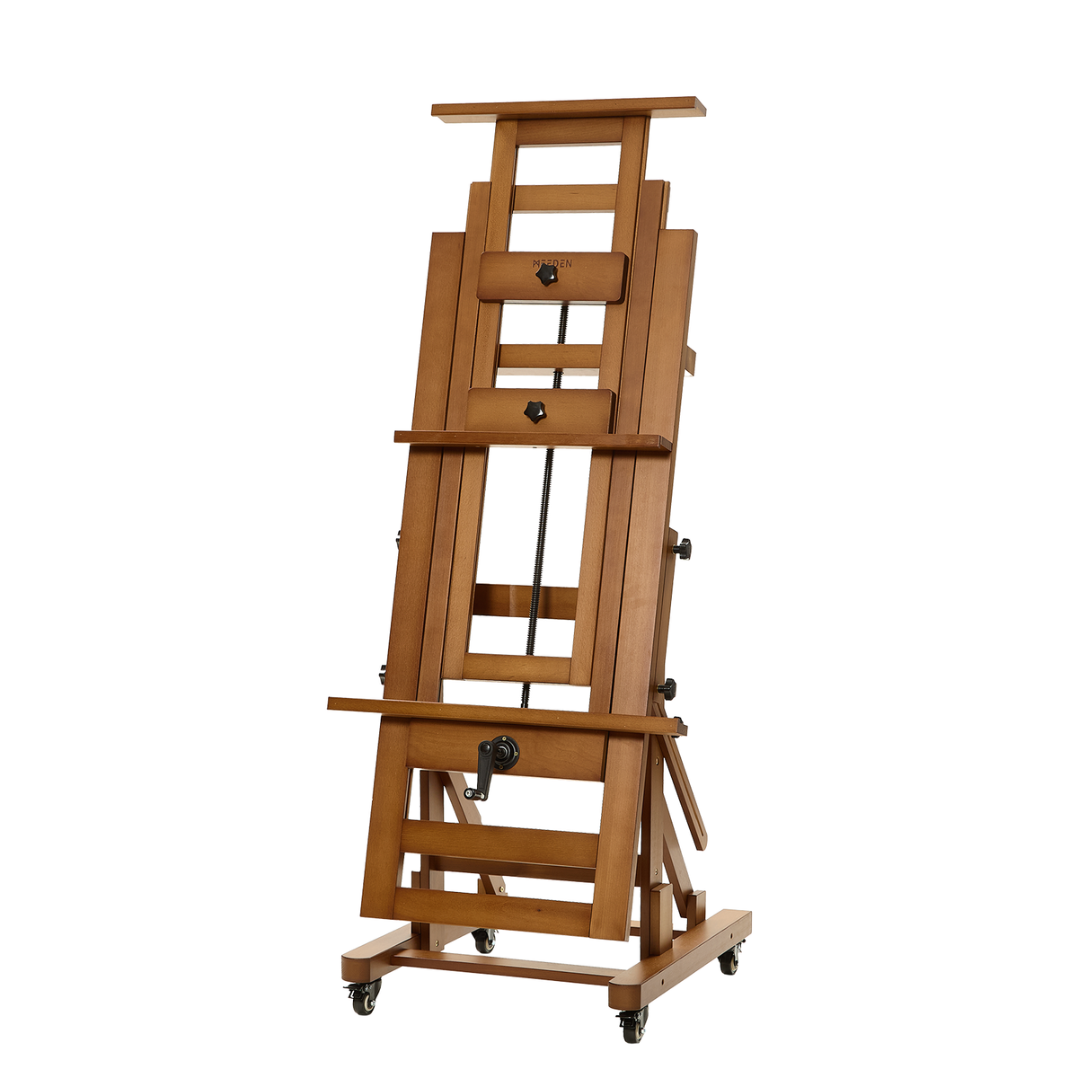 MEEDEN Deluxe Studio Large Rocker Crank Heavy Duty Artist Easel-Light Walnut-DHJ-12