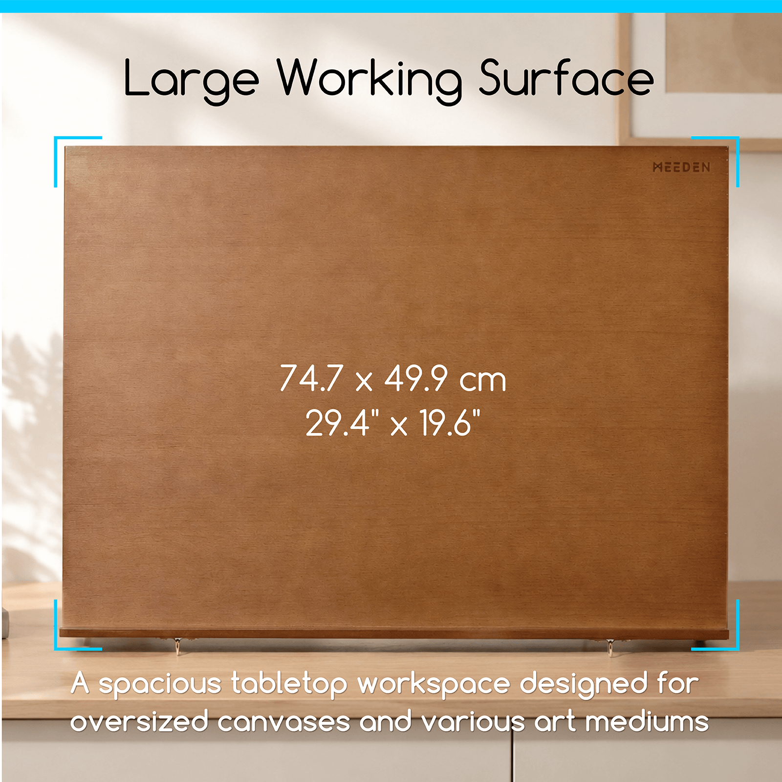 MEEDEN Extra Large Desk Easel-Walnut-Beechwood