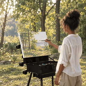 MEEDEN 3-in-1 Portable Plein Air Easel Box with Wheels