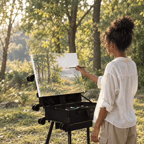 MEEDEN 3-in-1 Portable Plein Air Easel Box with Wheels