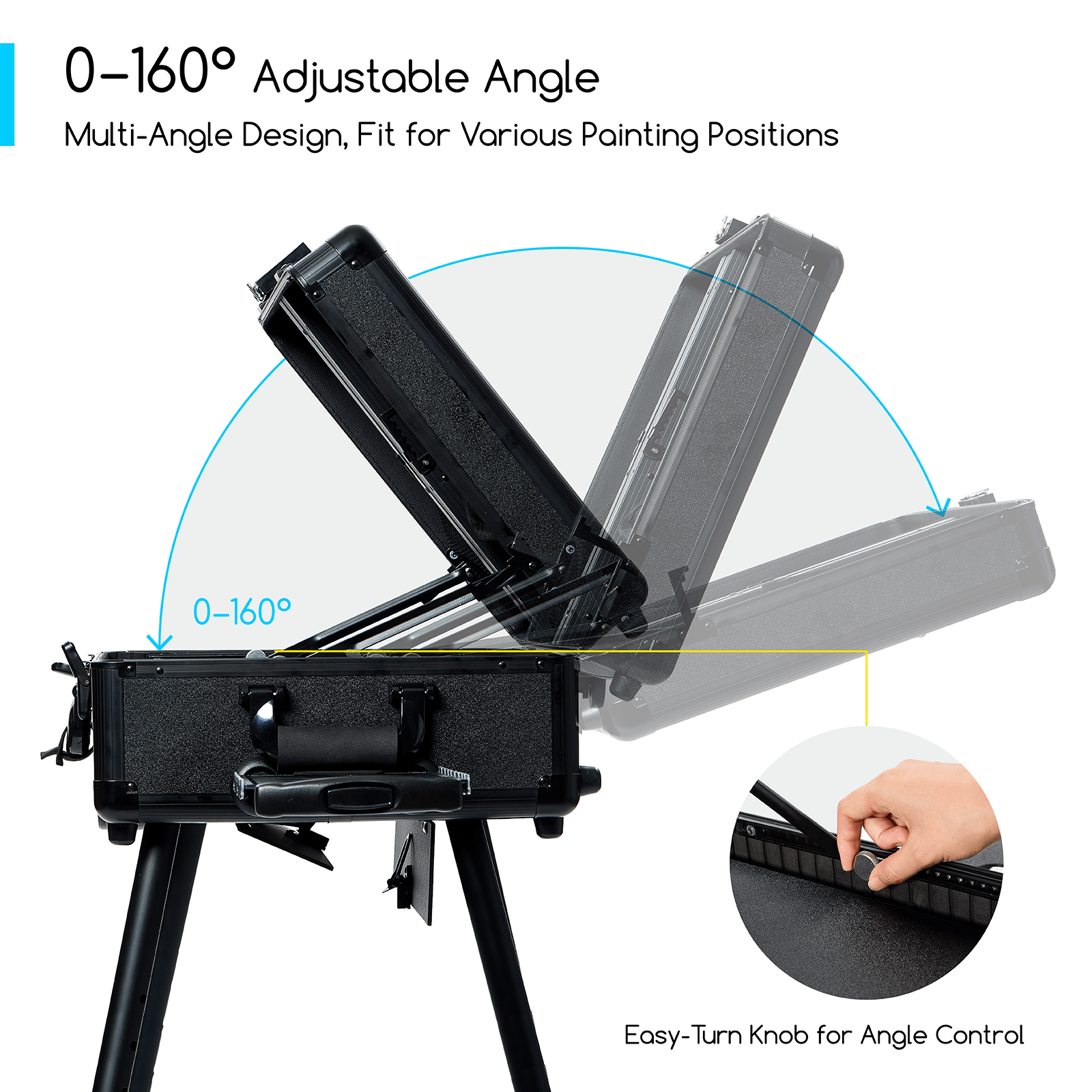 MEEDEN 3-in-1 Portable Plein Air Easel Box with Wheels