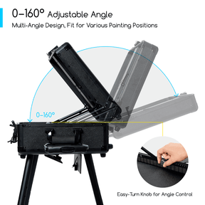 MEEDEN 3-in-1 Portable Plein Air Easel Box with Wheels