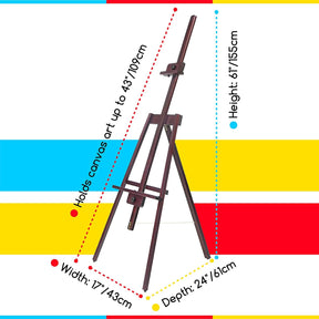 MEEDEN A-Frame Tripod Wooden Easel Stand-Dark Walnut-W09
